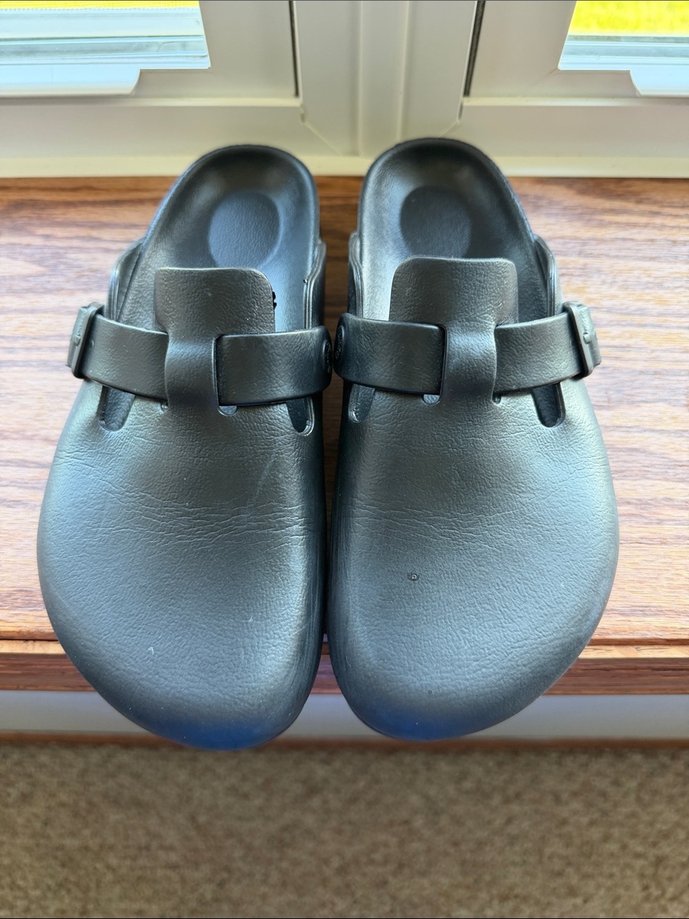Birkenstock Black Adjustable Slip-On Clogs